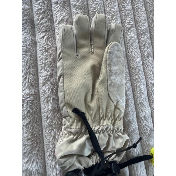 Burton Profile Glove Womens Medium Beige Quilted Snowboard Ski Gloves Pink Trim - Picture 6 of 11